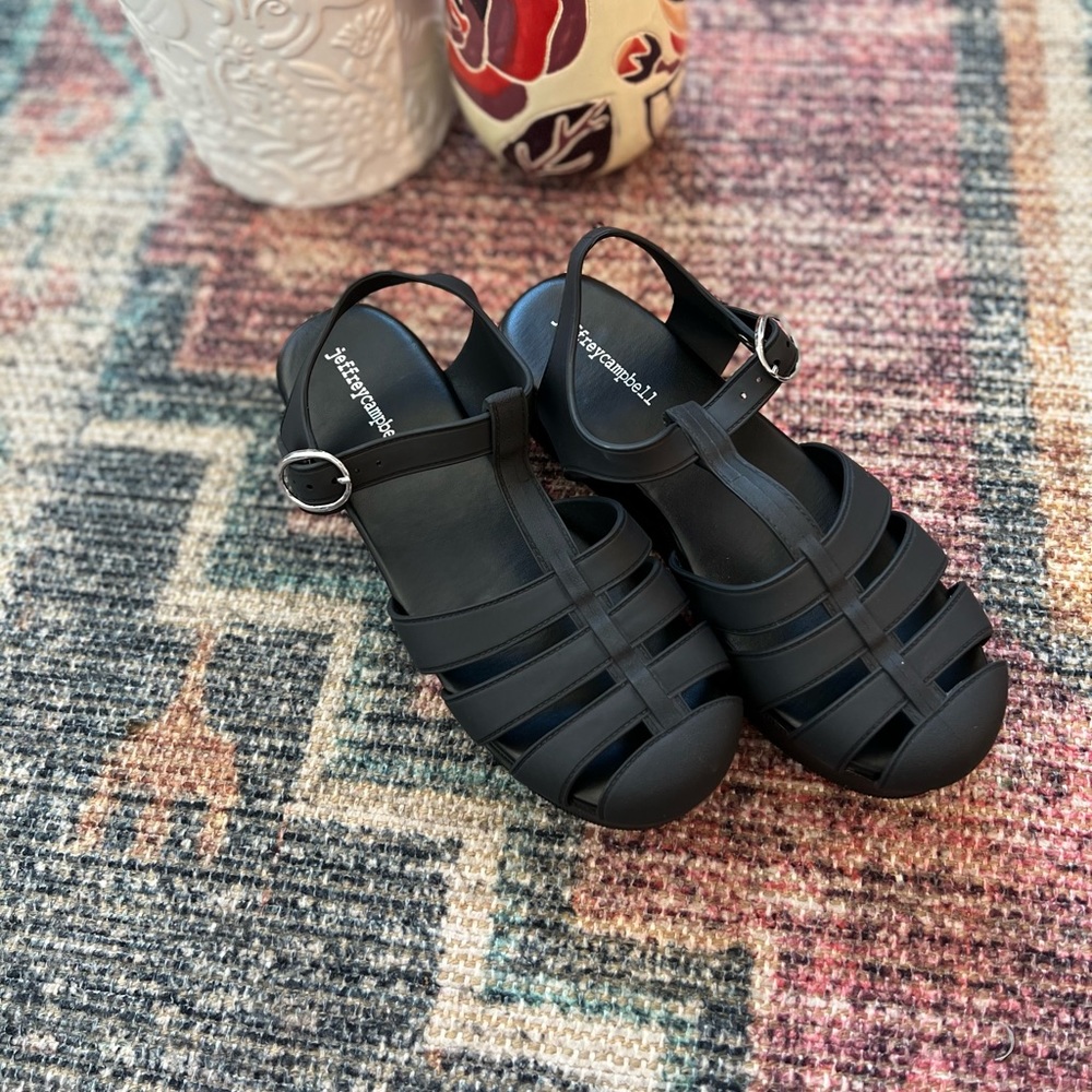 Jeffrey Campbell black platform jelly size 8 true to size